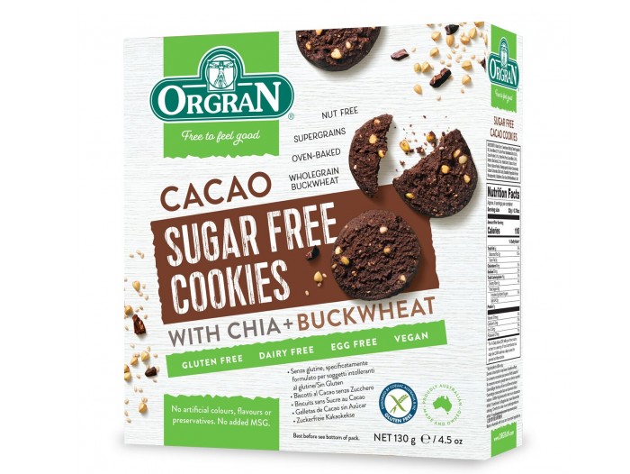 Orgran Cacao sugerfree cookies