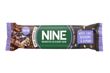 NINE BAR hvit sjokolade, blåbær og mandel