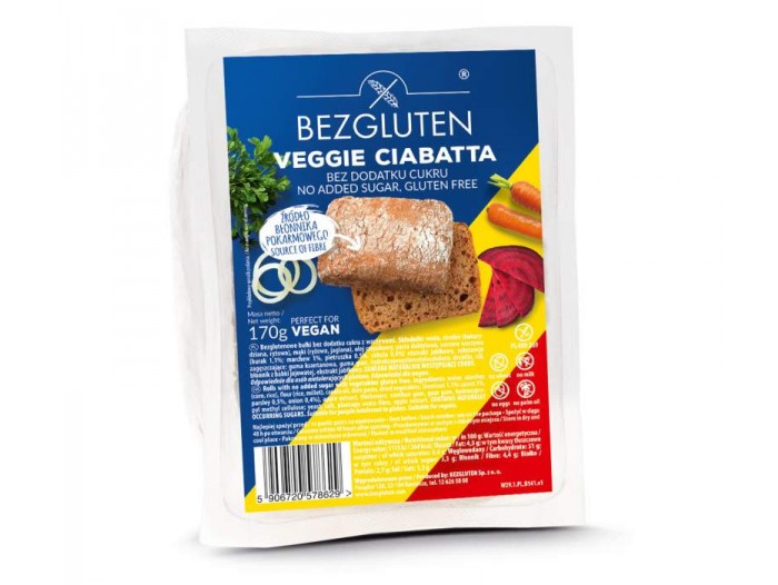 Bezgluten Veggie Ciabatta