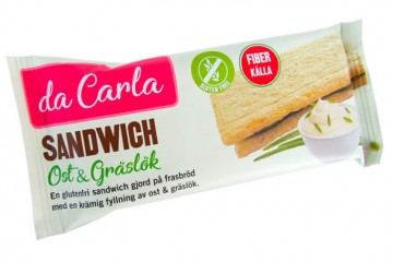 Da Carla sandwich med ost og gressløk fyll (maisbrød)