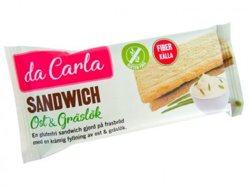 Da Carla sandwich med ost og gressløk fyll (maisbrød)